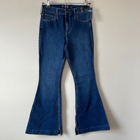 Hollister High-Rise Vintage Flare Jeans w/Side Slit Stretch Denim Women’s 27 NWT - Picture 2 of 8